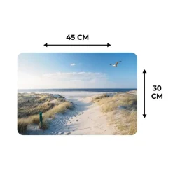 MuchoWow Placemat (6stuks) 45x30cm Duin Meeuw Strand Zee Zon