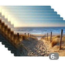 MuchoWow Placemat (6stuks) 45x30cm Strand Zee Nederland Duinen