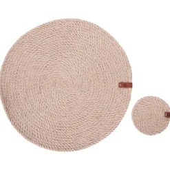MUNTRIES - Set van 12 placemats en onderzetters - Natuurlijk - Jute