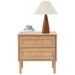 Nachtkastje - Bijzettafel - 39 x 48 x 49 cm - eiken kleur