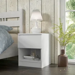Nachtkastje - Nachtkast Wit - 40 x 40 x 51 cm - 1 lade