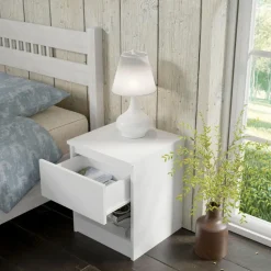 Nachtkastje - Nachtkast Wit - 40 x 40 x 51 cm - 1 lade