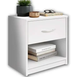 Nachtkastje Beppu met 1 lade - wit