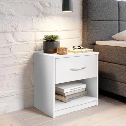 Nachtkastje Beppu met 1 lade - wit