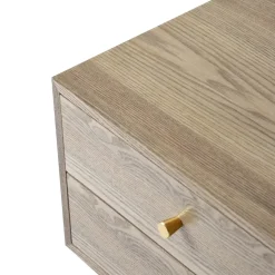 Nachtkastje met 2 laden van natuurlijk hout