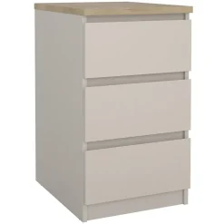 Nachtkastje Naia - 3 lades - greige