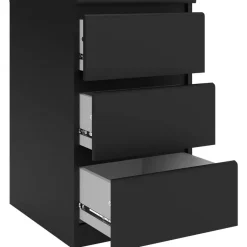 Nachtkastje Naia - 3 lades - zwart