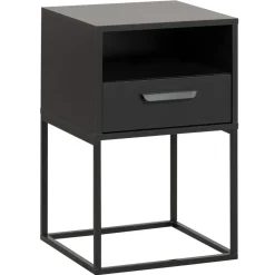 Nachtkastje Tokio - 1 lade en vak - zwart