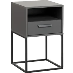 Nachtkastje Tokio - 1 lade en vak - antraciet