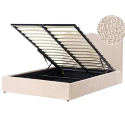 NANTERRE - Bed met opbergruimte - Beige - 140 x 200 cm - Bouclé
