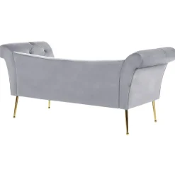 NANTILLY - Chaise longue - Grijs - Symmetrisch - Fluweel