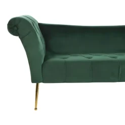 NANTILLY - Chaise longue - Groen - Symmetrisch - Fluweel