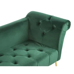 NANTILLY - Chaise longue - Groen - Symmetrisch - Fluweel