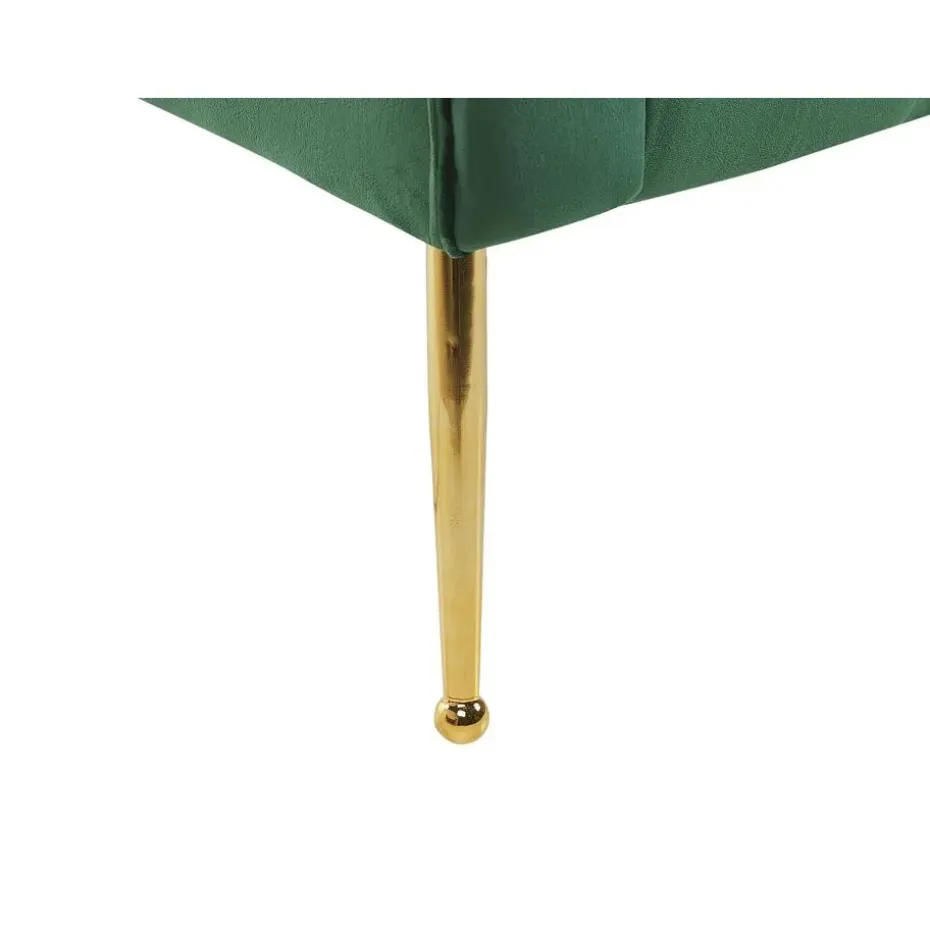 NANTILLY - Chaise longue - Groen - Symmetrisch - Fluweel