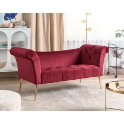 NANTILLY - Chaise longue - Rood - Fluweel