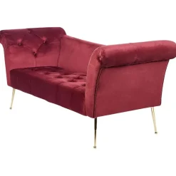 NANTILLY - Chaise longue - Rood - Fluweel