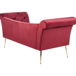 NANTILLY - Chaise longue - Rood - Fluweel