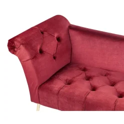 NANTILLY - Chaise longue - Rood - Fluweel
