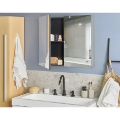 NAVARRA - Badkamermeubel - Zwart - 80 x 70 cm - Multiplex