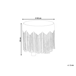 NAWABAD - Poef - Beige - 40 x 40 x 50 cm - Katoen