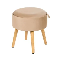 NEELY - Hocker - Beige - Fluweel