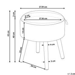 NEELY - Hocker - Beige - Fluweel