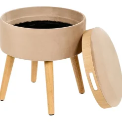 NEELY - Hocker - Beige - Fluweel