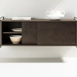 Nest living Marcus Hangende Houten Wandkast Walnoot - 122 x 35 cm