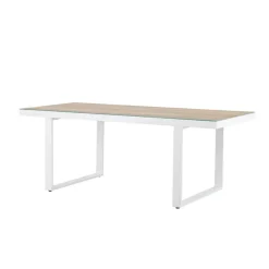 Nest outdoor Mathijs Tuintafel Aluminium Wit - met Glazen Tafelblad