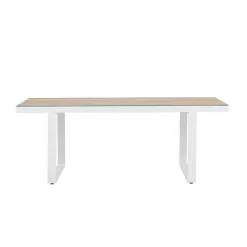 Nest outdoor Mathijs Tuintafel Aluminium Wit - met Glazen Tafelblad