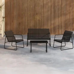 Nest outdoor Vidar Loungeset 4 Delig - Zwart