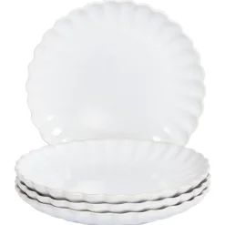 NETTLE - Bijzetborden set van 4 - Gebroken wit - Steengoed