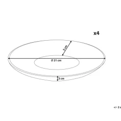 NETTLE - Bijzetborden set van 4 - Gebroken wit - Steengoed