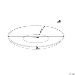 NETTLE - Bijzetborden set van 8 - Wit - Steengoed