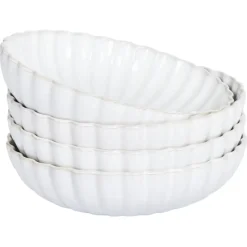 NETTLE - Diepe borden set van 4 - Gebroken wit - Steengoed