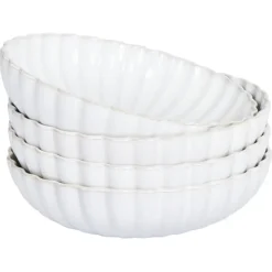 NETTLE - Diepe borden set van 4 - Gebroken wit - Steengoed