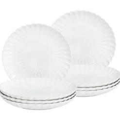 NETTLE - Dinerborden set van 8 - Wit - Steengoed