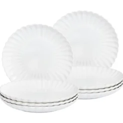 NETTLE - Dinerborden set van 8 - Wit - Steengoed