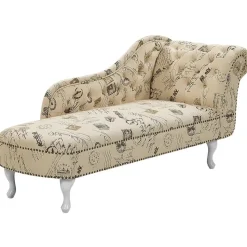 NIMES - Chaise longue - Beige - Rechterzijde - Polyester