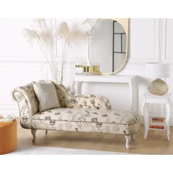 NIMES - Chaise longue - Beige - Linkerzijde - Polyester