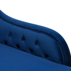 NIMES - Chaise longue - Blauw - Linkerzijde - Fluweel