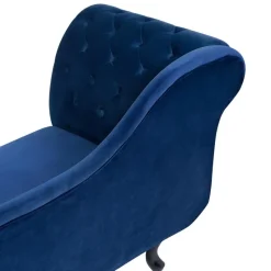 NIMES - Chaise longue - Blauw - Linkerzijde - Fluweel