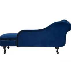 NIMES - Chaise longue - Blauw - Linkerzijde - Fluweel
