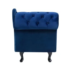 NIMES - Chaise longue - Blauw - Linkerzijde - Fluweel
