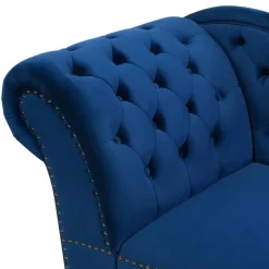 NIMES - Chaise longue - Blauw - Linkerzijde - Fluweel