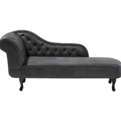 NIMES - Chaise longue - Grijs - Linkerzijde - Kunstleer