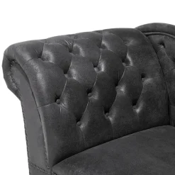 NIMES - Chaise longue - Grijs - Linkerzijde - Kunstleer