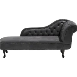 NIMES - Chaise longue - Grijs - Rechterzijde - Kunstsuède