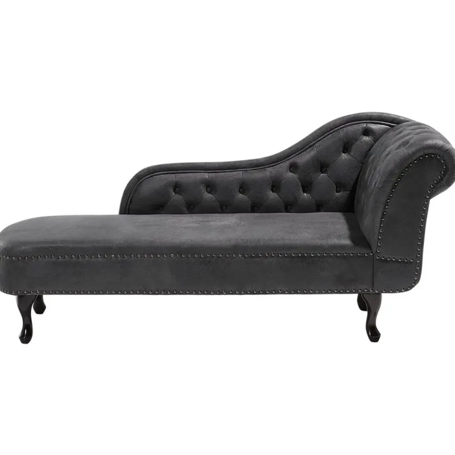 NIMES - Chaise longue - Grijs - Rechterzijde - Kunstsuède