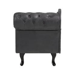 NIMES - Chaise longue - Grijs - Rechterzijde - Kunstsuède